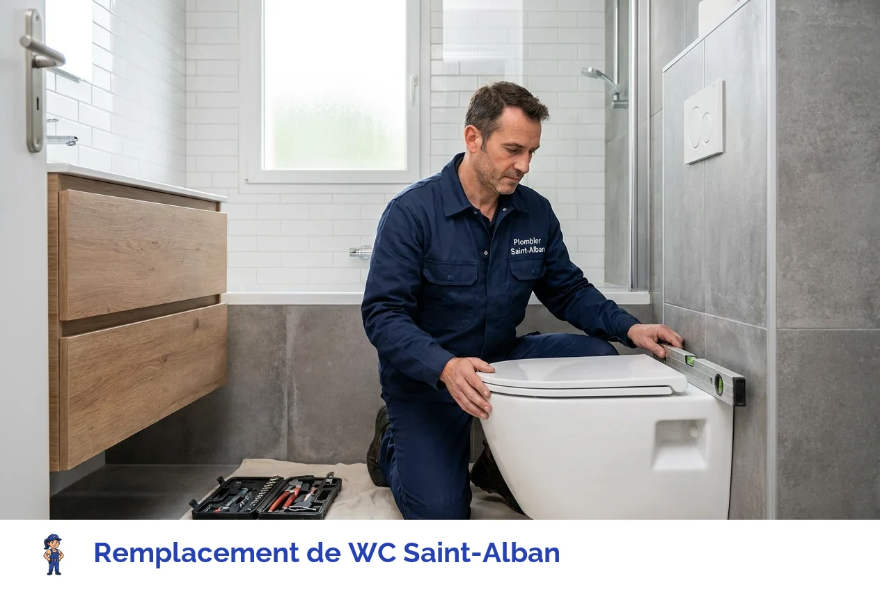 Remplacement de WC à Saint-Alban